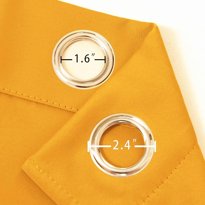 LEMOMO Yellow Blackout Curtains/52 x 108 Inch/Set of 2 Panels Thermal Insulated - Image 5