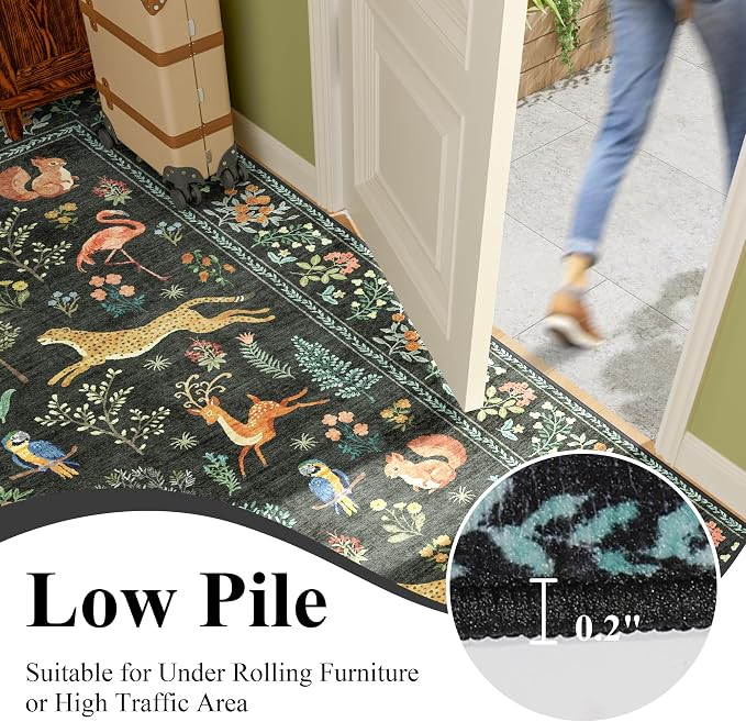 DUKINO 2.6x8 Rug for Hallway, Washable Kitchen Runner Rug Non Slip, Stain - Image 7