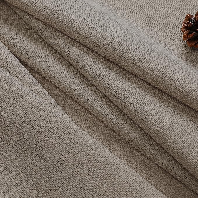 Chyhomenyc Stone Beige Valance for Windows, Light Filtering Faux Linen Solid - Image 8