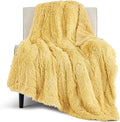 Bedsure GentleSoft Fluffy Yellow Throw Blanket, Room Decor Yellow Gifts by BEDSURE
