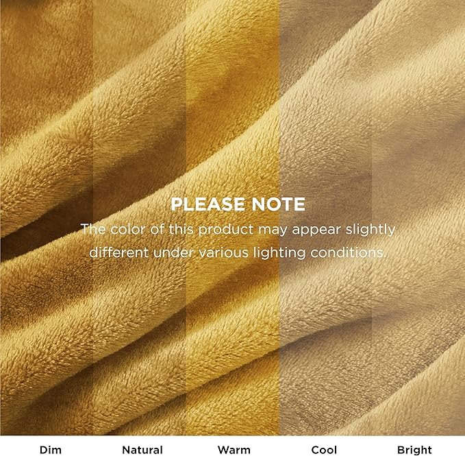 Bedsure GentleSoft Fleece Blankets King Size Gold Yellow - Image 3