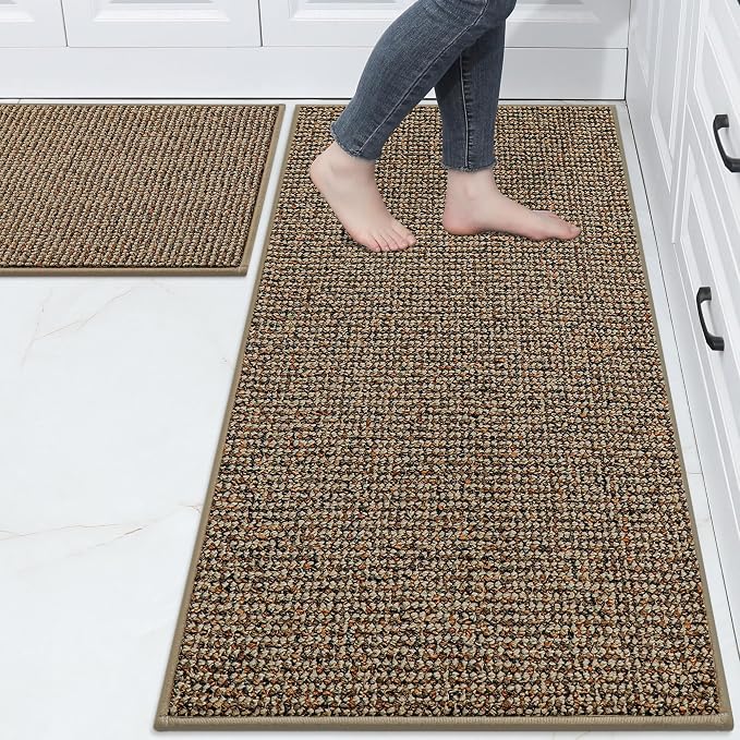 BEQHAUSE Kitchen Rugs and Mats 2PCS, Non-Slip Kitchen Mats by BEQHAUSE