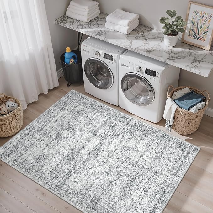 Soalmost 3x5 Rug, Small Area for Kitchen, Machine Washable Non-Slip Throw Rug - Image 9
