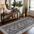 Washable 3x7 Entryway Runner Rug: Farmhouse Wide Kitchen Rug Soft Water by HYHAOYUNLAI