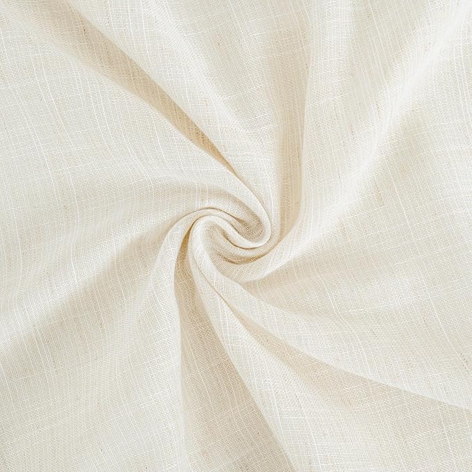 BGment 102 Inches Long Ivory Linen Curtains - Image 9