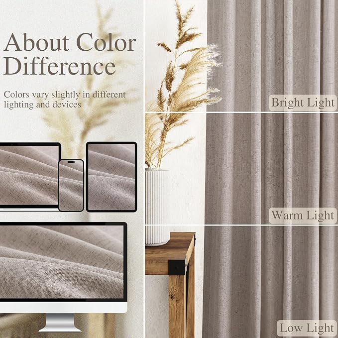 Extra Long Brownish Grey Curtains 2 Panels 102 Inches Long - Image 3