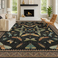 Black Washable 7x9 Large Area Rugs by HazoHaus