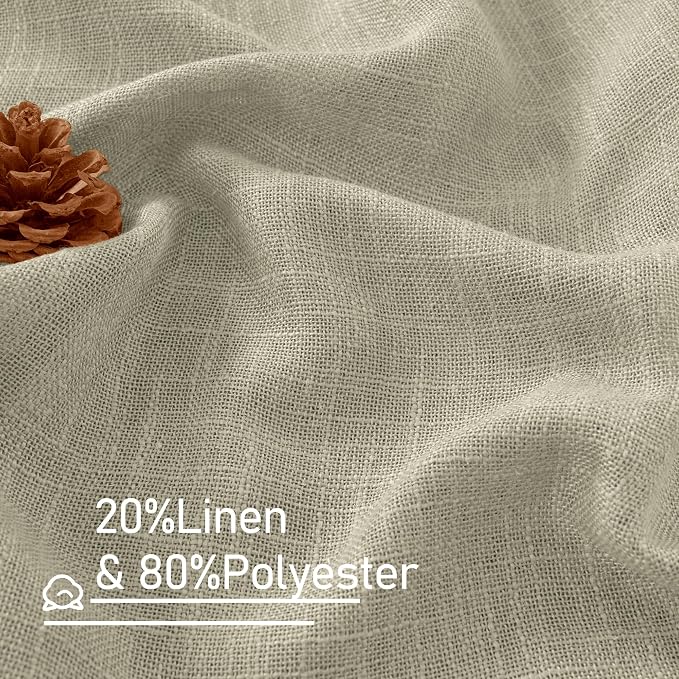 Sheer Linen Curtains 96 inches Long 2 Panels Set - Image 2