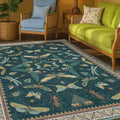 Hazo Haus Insect Teal Green 5x7 Area Rug by HazoHaus