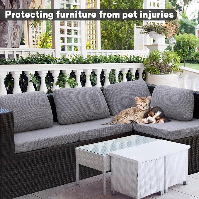 8Pcs Outdoor Cushion Covers, Patio Cushion Covers, Stretch Elastic Slipcovers - Image 3