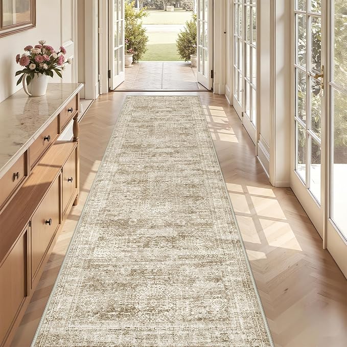 3x12 Runner Rug for Hallway, Non-Slip Long Bathroom Rugs Runner for Kitchen - Image 3