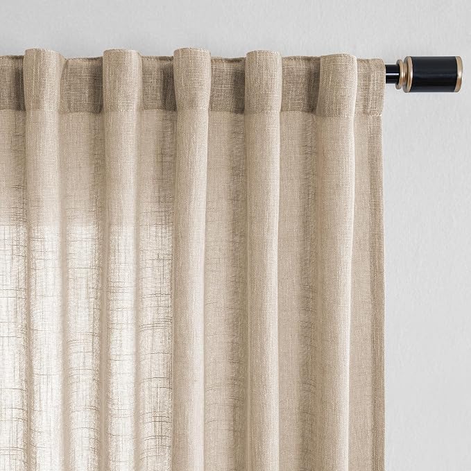 MYSKY HOME Boho Curtains Farmhouse Living Room Curtain Drapes, Light Filtering - Image 7