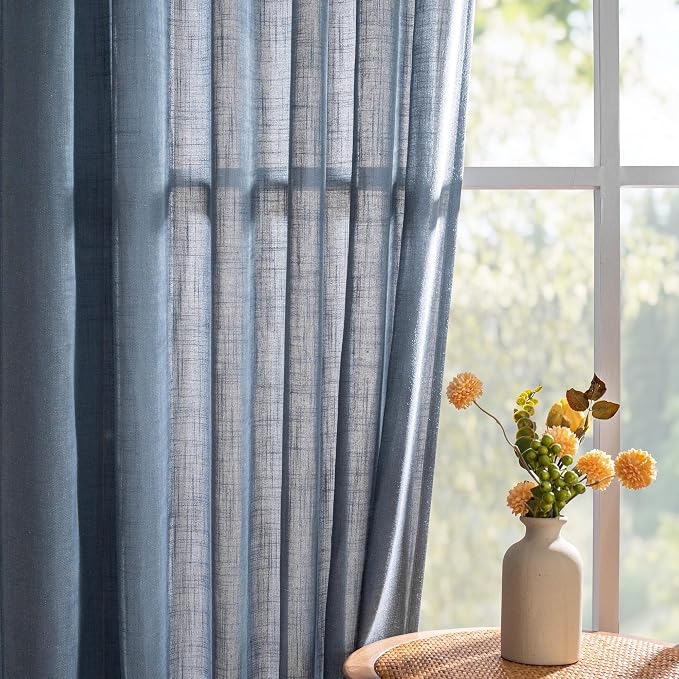 MYSKY HOME Curtains for Living Room 84 Inches Long Semi Sheer Light Filtering - Image 9