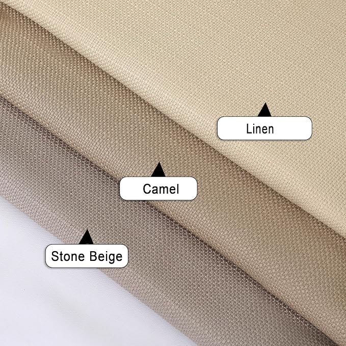 Chyhomenyc Stone Beige Valance for Windows, Light Filtering Faux Linen Solid - Image 7