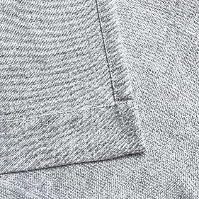 Oindec Faux Linen Kitchen Curtains 36 Inch Length Cafe Curtain Tiers - Image 6
