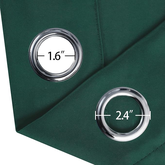 LEMOMO Blackout Curtains 66 x 95 inch/Dark Green Curtains Set of 2 - Image 5