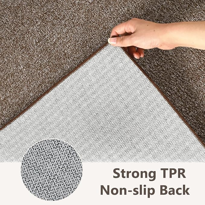 2x10 Coffee/White Runner Rug Washable Non-Slip - Image 6