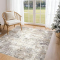 UERMEI Square Area Rugs : Washable 5x5 Neutral Modern Abstract Carpet by UERMEI
