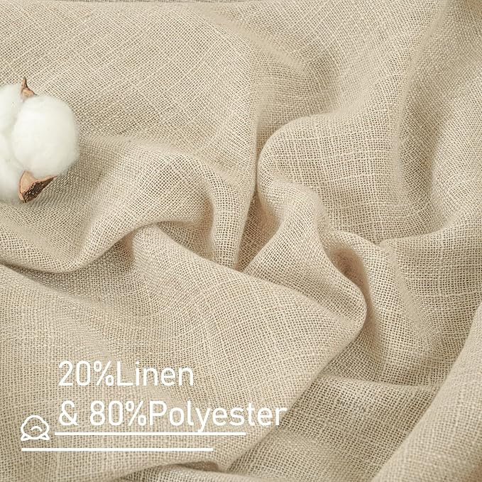 LAMIT Sheer Linen Window Curtains 54 Inch Length - Image 2