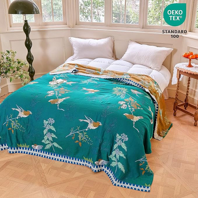 MSGKV The Boho Layer: 50"x60" Cotton Throw Blanket – Lightweight & Reversible - Image 7