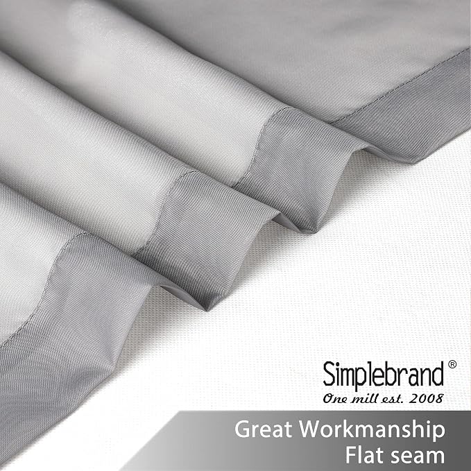 Simplebrand Grey Short Sheer Curtains 45 Inch Length - Image 6