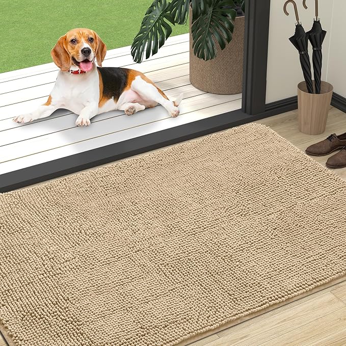 OLANLY Dog Door Mat for Muddy Paws 47x32, Absorbs Moisture and Dirt, Absorbent by OLANLY