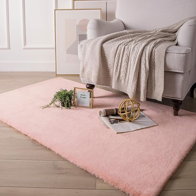 Ashler HOME DECO Ultra Soft Faux Rabbit Fur Chair Couch Cover Area Rug - Image 2