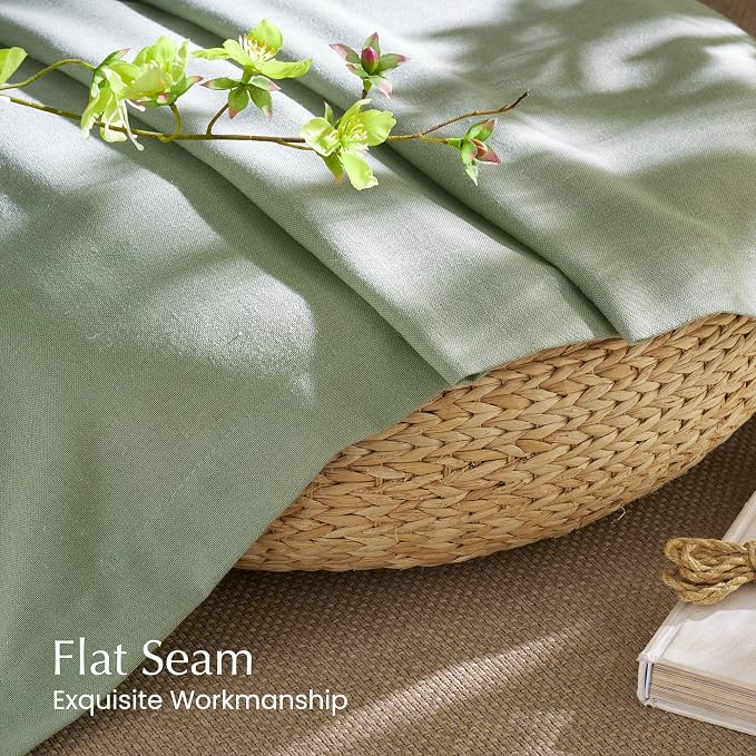 NICETOWN Thick Linen Greyish Green Curtains 84 inches Long - Image 6
