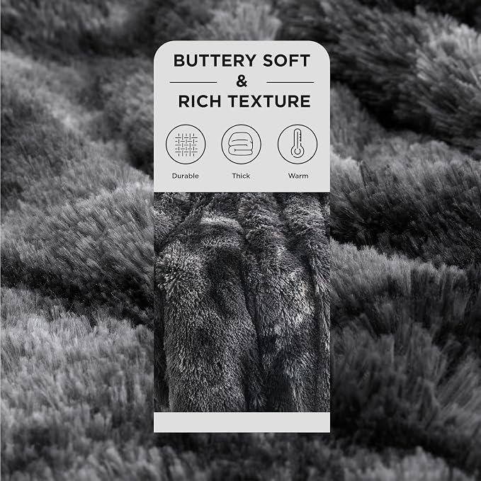 Bedsure GentleSoft Fluffy Black Blanket Cozy Gifts - Image 2