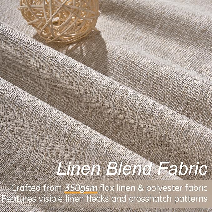 Topfinel 72 Inch Long Black Out Linen Boho Curtains - Image 2
