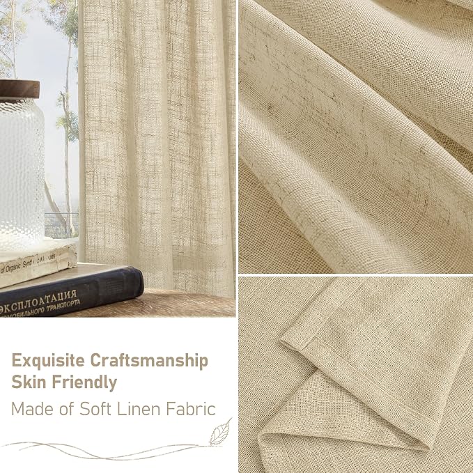 LAMIT 30 Inch Cafe Linen Curtains - Image 6
