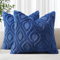 decorUhome Throw Pillow Covers 26x26 Inch Set of 2, Soft Plush Faux Wool Dark by decorUhome