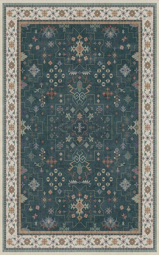 Hazo Haus Dark Green Oushak 5x8 Living Room Rug - Image 2