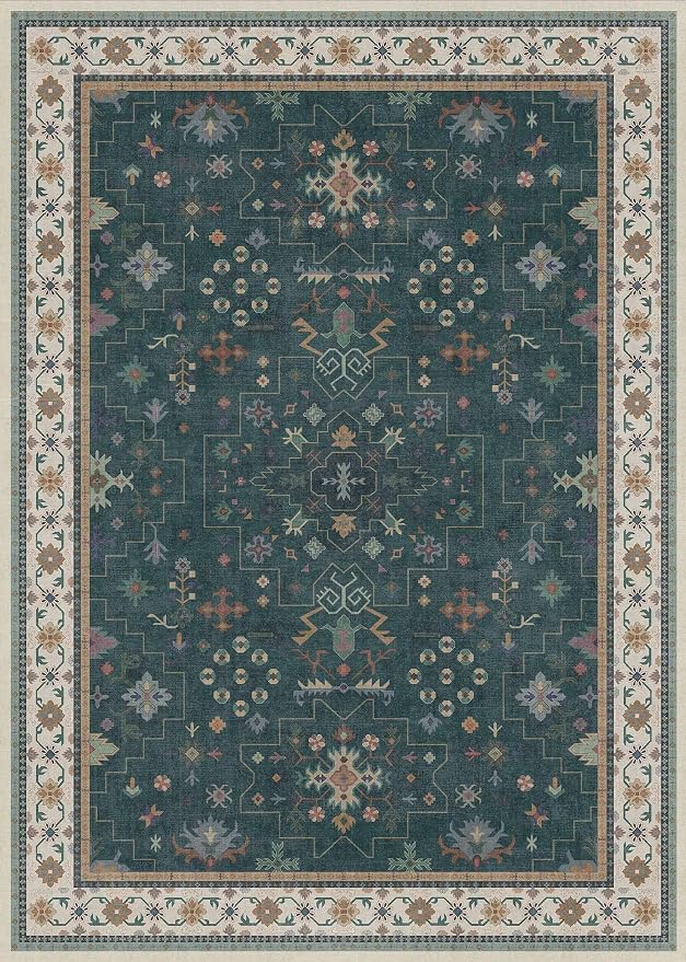 Hazo Haus Dark Green Oushak 5x7 Living Room Rug - Image 2
