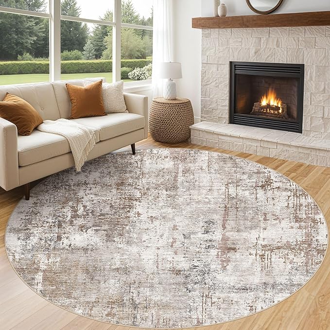 UERMEI 8ft Round Area Rug Living Room Rugs by UERMEI