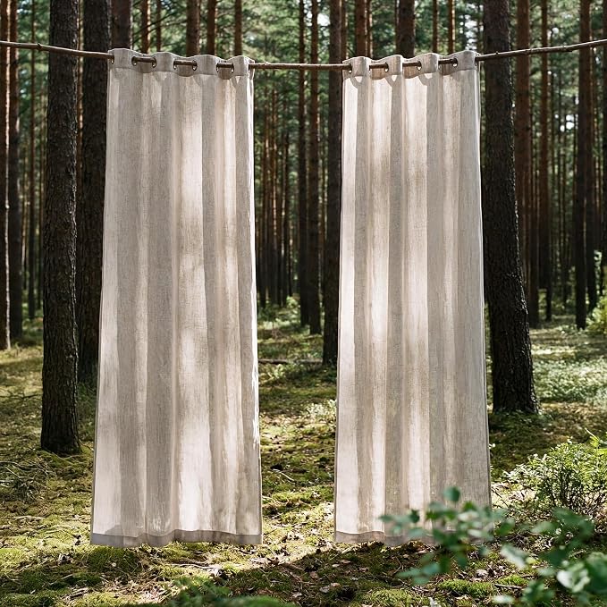 NICETOWN Semi Sheer Linen Curtains - Image 7