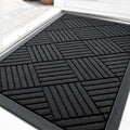 OLANLY Front Door Mat Outside Entrance 33x21, Heavy Duty Sturdy Natural Rubber by OLANLY