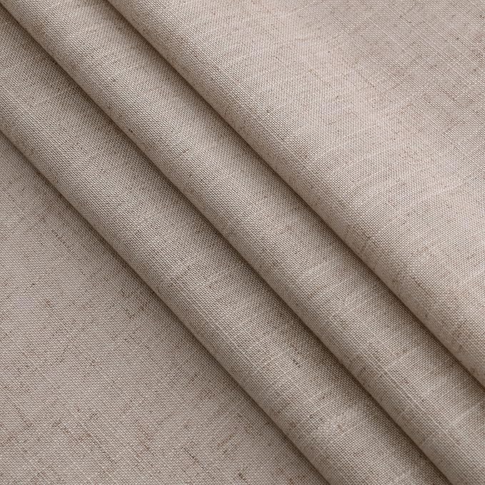Oatmeal Linen Curtains 90 Inch Length 2 Panels Set - Image 6