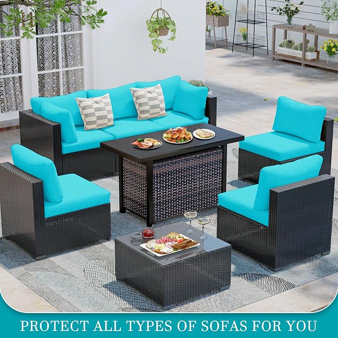 14Pcs Stretch Patio Cushion Covers, Outdoor Couch Covers Replacement, Outdoor - Image 4