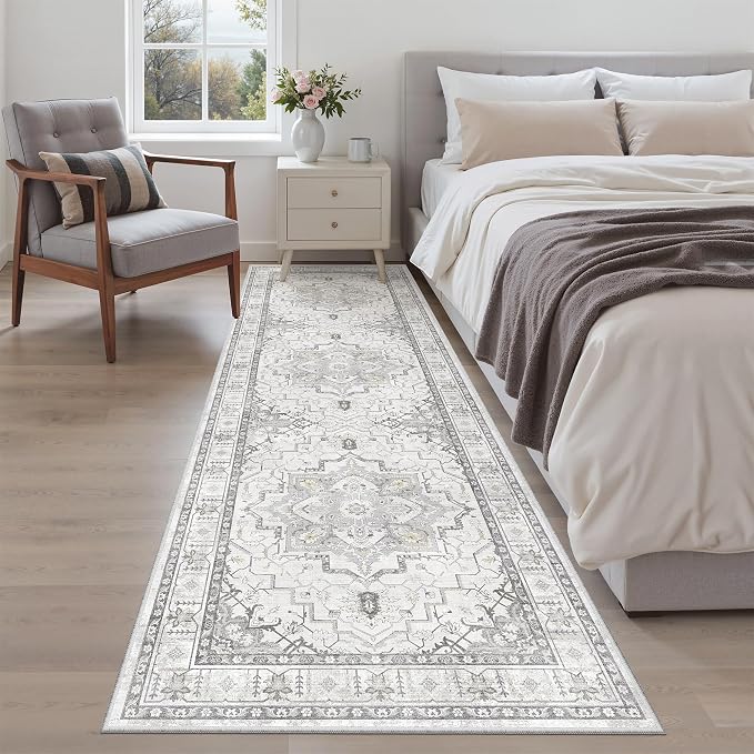 Madane Runner Rug 2'6''x8' Kitchen Runner, Hallway Runner Printed Vintage Rug - Image 3