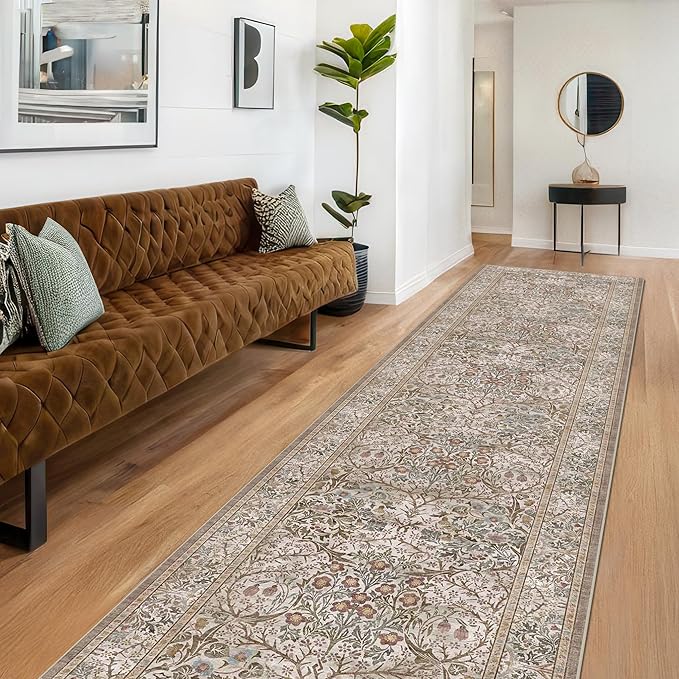 Moss Green 3x10 ft Extra Long Wide Runner Rug - Image 6