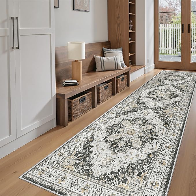 Madane Hallway Runner Rug 2'6''x10' Kitchen Runner, Non Slip Vintage Runners - Image 4