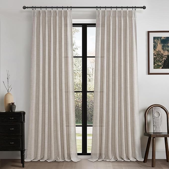 Pleated Extra Long Light Filtering 132 Inch High Curtains by PleatedDrapes