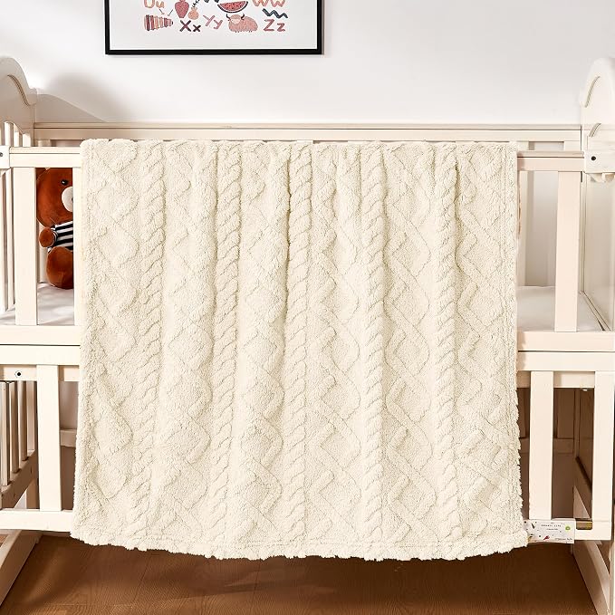 Sherpa Fleece Baby Blanket, Ultra Soft Fluffy Premium Baby Blankets - Image 4
