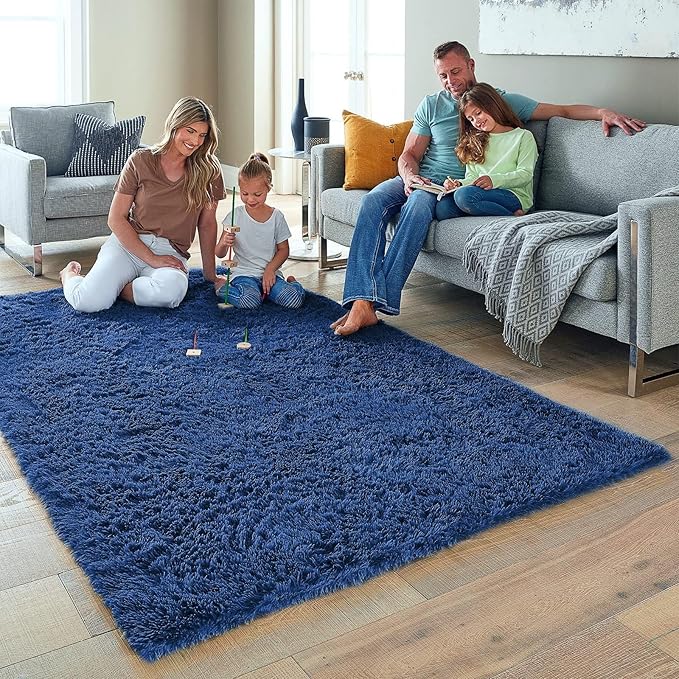 Ophanie 5x8 Blue Rugs for Living Room, Kids Nursery Rug Aesthetic, Playroom - Image 3