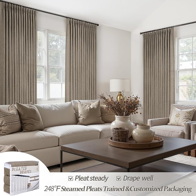 High Ceiling Dark Flax Extra Long 120 Inch Curtains 60 Inch Wide - Image 6