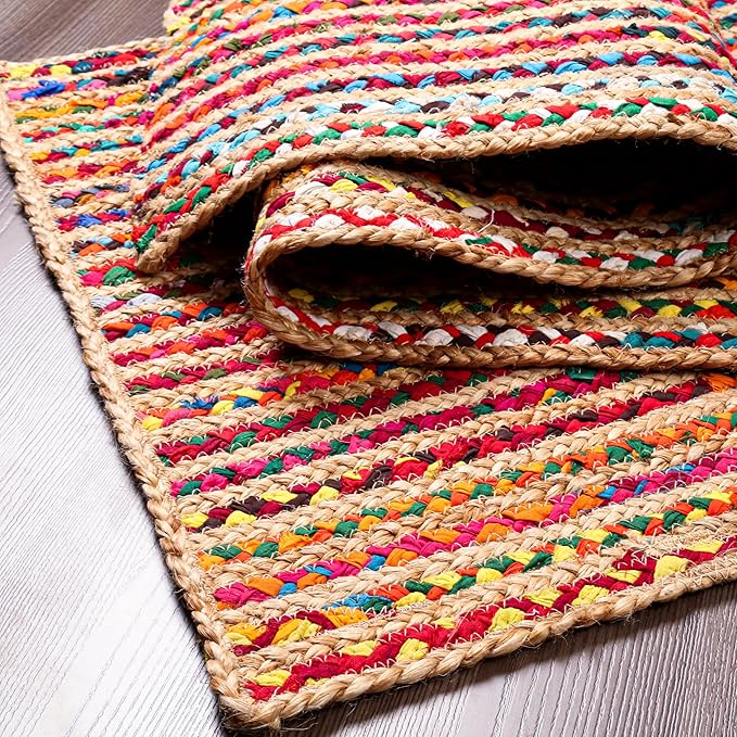 Hausattire Bohemian Braided Rug 2'x3' - Image 3