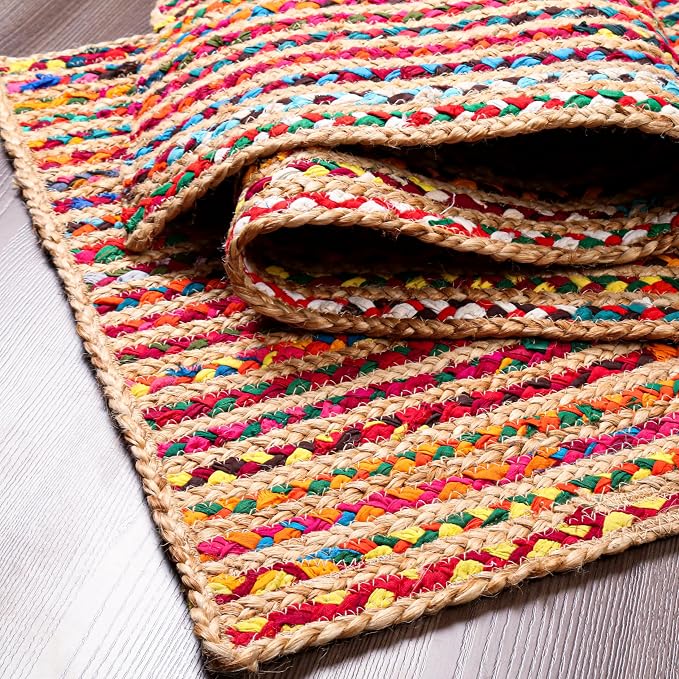 Hausattire Bohemian Braided Runner Rug 2'x6' - Image 4