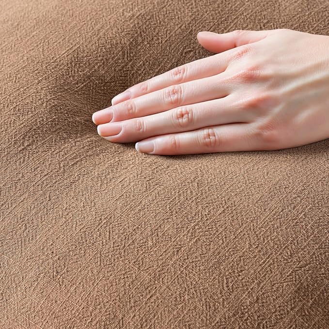 MIULEE Linen Fringe Decorative Fall Euro Throw Pillow Covers Brown 28x28 | Set - Image 2