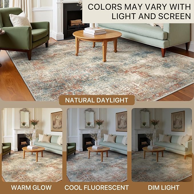 BEIMO Area Rugs 9x12 for Living Room Bedroom, Modern Abstract Machine Washable - Image 7